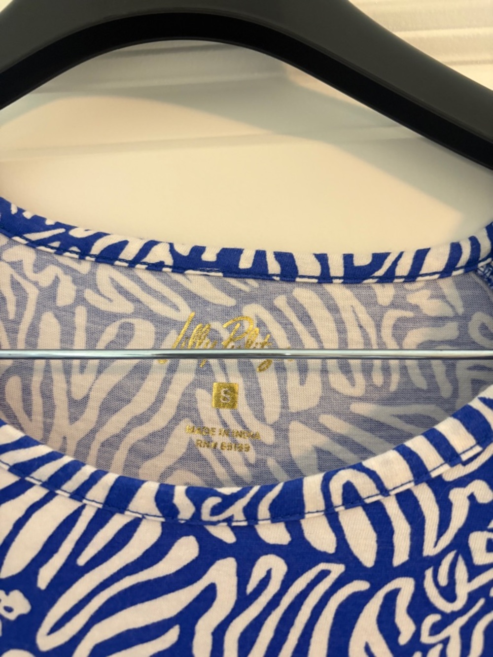 Lilly Pulitzer size S Rosen t-shirt dress.  Color: Martinique Blue Zee Bebe - Picture 4 of 5